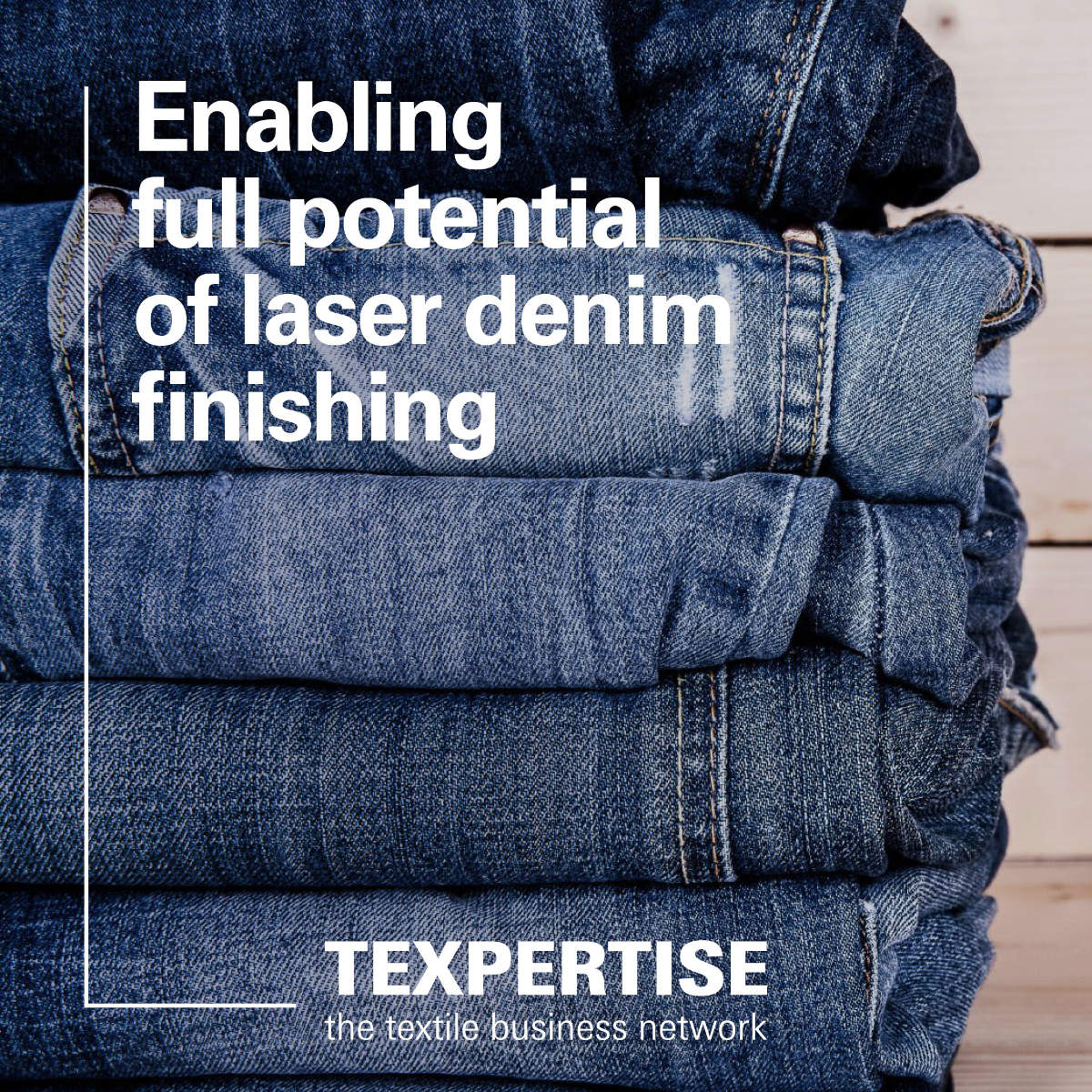 Folded jeans in a stack